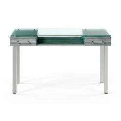 Union & Scale™ Prestige 47" Glass Computer And Writing Desk, Gray (UN56948)