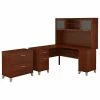 Bush Furniture Somerset 60W L Shaped Desk With Hutch And Lateral File Cabinet, Hansen Cherry (SET008HC)