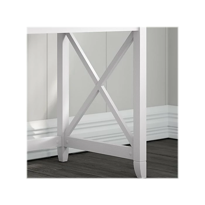 Bush Furniture Key West 54" Computer Desk With Storage, Pure White Oak (KWD154WT-03) - Image 6