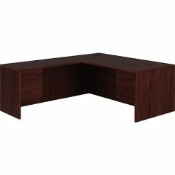 HON 10500 Series Left L-Shaped Office Desk, 72"W, Mahogany