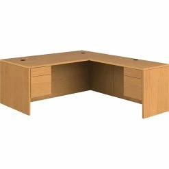HON 10500 Series L Shaped Office Desk, 72"W, Harvest