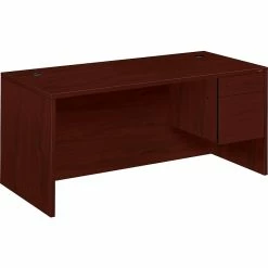 HON 10500 Series 66" Single Pedestal Desk, Mahogany (HON10583RNN)