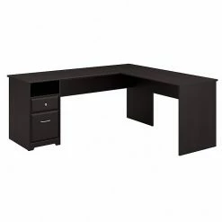 Bush Furniture Cabot 72W L Shaped Computer Desk With Drawers, Espresso Oak (CAB051EPO)