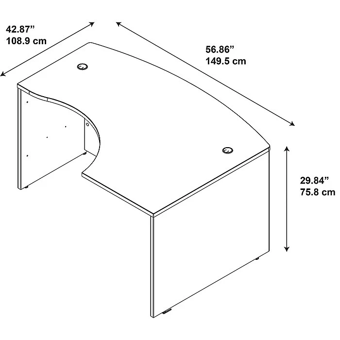 Bush Business Furniture Westfield 60W X 43D Right Handed L Bow Desk, Mocha Cherry (WC12922) - Image 4