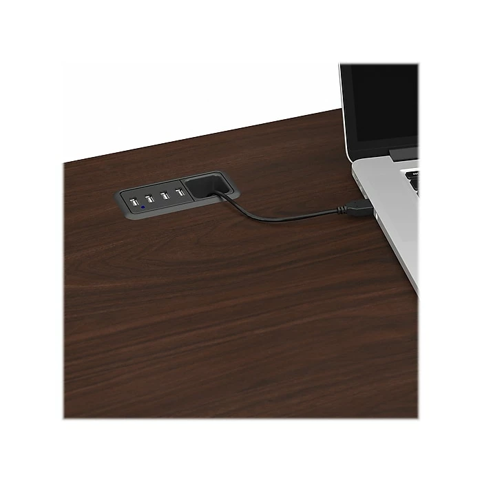 Bush Furniture Cabot 60" L-Shaped Computer Desk With Hutch, Modern Walnut (CAB001MW) - Image 6