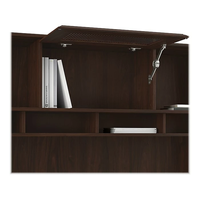 Bush Furniture Cabot 60" L-Shaped Computer Desk With Hutch, Modern Walnut (CAB001MW) - Image 7