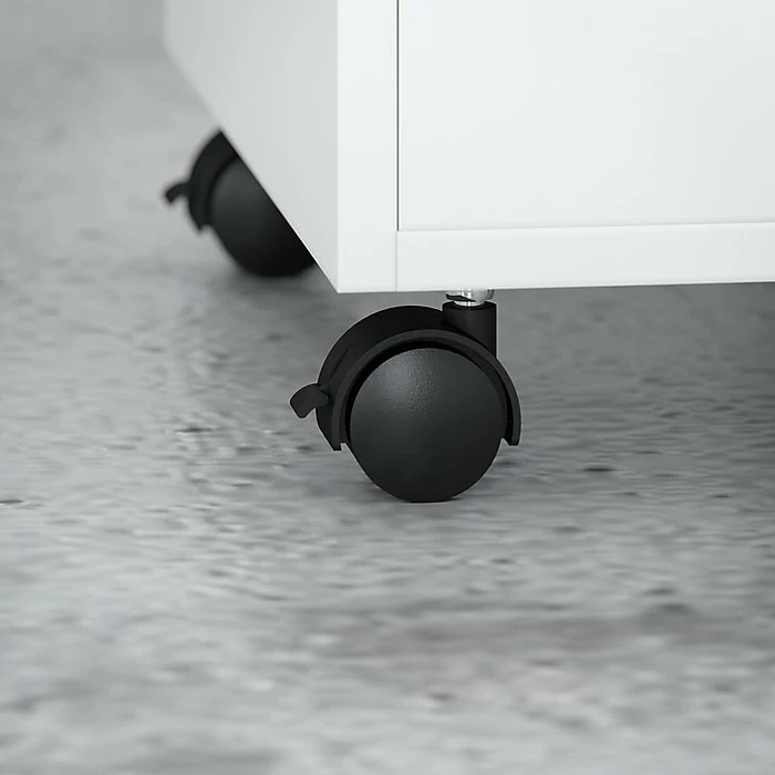 Office By Kathy Ireland® Echo L Shaped Desk With Mobile File Cabinet, Pure White/Pure White (ECH008PW) - Image 6