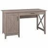 Bush Furniture Key West 54"W Single Pedestal Desk, Washed Gray (KWD154"WG-03)
