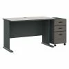 Bush Business Furniture Cubix 48W Desk With Mobile File Cabinet, Slate/White Spectrum (SRA025SLSU)