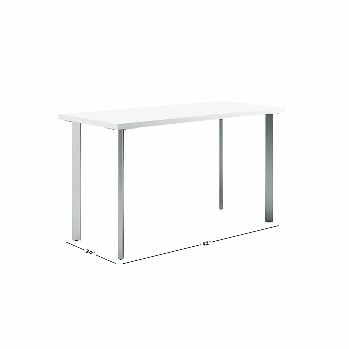 HON Coze 42"W Desk, Designer White And Silver (HONRPL2442DWP6) - Image 2