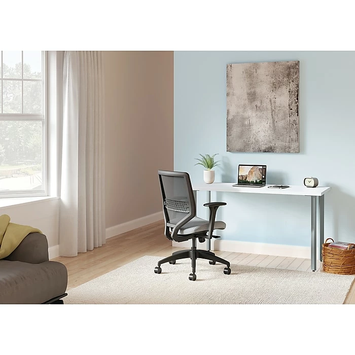 HON Coze 42"W Desk, Designer White And Silver (HONRPL2442DWP6) - Image 3