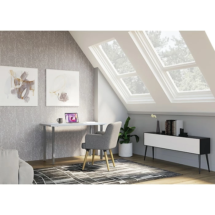 HON Coze 42"W Desk, Designer White And Silver (HONRPL2442DWP6) - Image 4