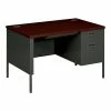 HON Metro Classic 48" Single Pedestal Desk, Mahogany/Charcoal (HONP3251RNS)