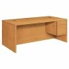 HON 10500 Series Right Pedestal Desk, Harvest, 29 1/2"H X 72"W X 36"D