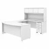Bush Business Furniture Studio C 72W X 36D U Shaped Desk With Hutch And Mobile File Cabinet, White (STC003WHSU)