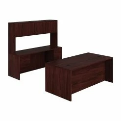 HON 10500 Series Executive Workstation, Desk, Credenza, Hutch, Mahogany (HON105DCH7298N)