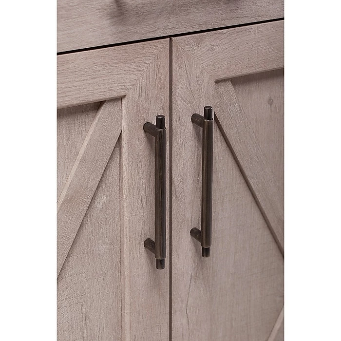 Bush Furniture Key West Secretary Desk With Keyboard Tray And Storage Cabinet, Washed Gray, (KWS132WG-03) - Image 8