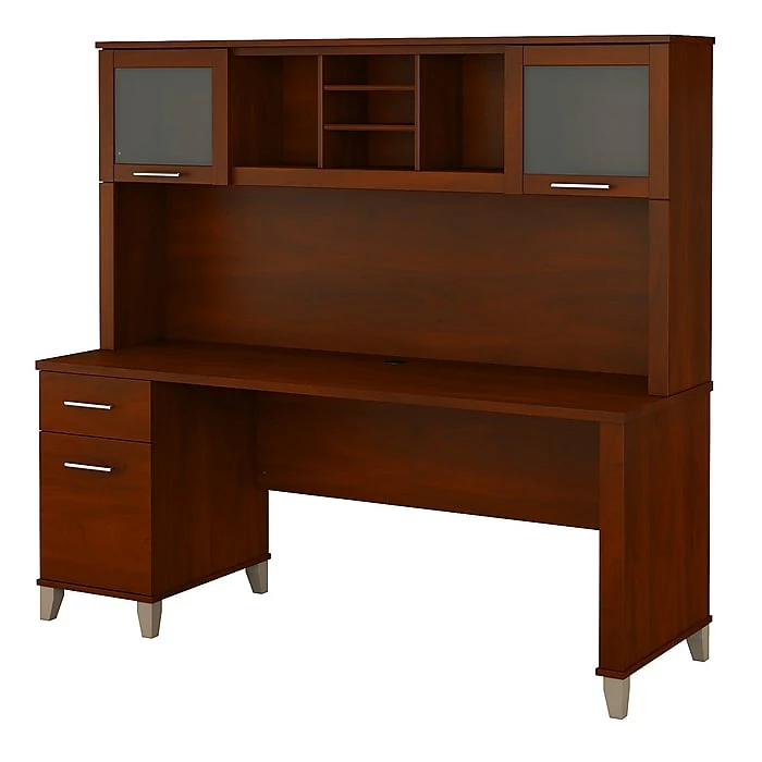 Bush Furniture Somerset 72W Office Desk With Hutch, Hansen Cherry (SET018HC)