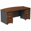 Bush Business Furniture Westfield Bow Front Desk With Two 3 Drawer Mobile Pedestals, Hansen Cherry (SRC013HCSU)