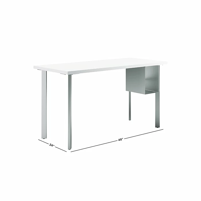 HON Coze 48"W Desk W/U-Storage, Designer White And Silver (HONRPL2448DWP6S) - Image 2
