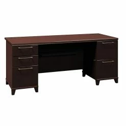 Bush Business Furniture Enterprise 72W Double Pedestal Desk, Mocha Cherry (2972MC-03K)