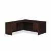 HON 10500 Series L-Workstation, 3/4 Pedestals, 2 Box / 2 File Drawers, 66"W X 78"D, Mahogany Finish