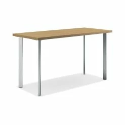 HON Coze 48"W Desk, Natural Recon And Silver (HONRPL2448N1P6)