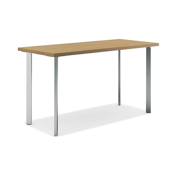HON Coze 48"W Desk, Natural Recon And Silver (HONRPL2448N1P6)