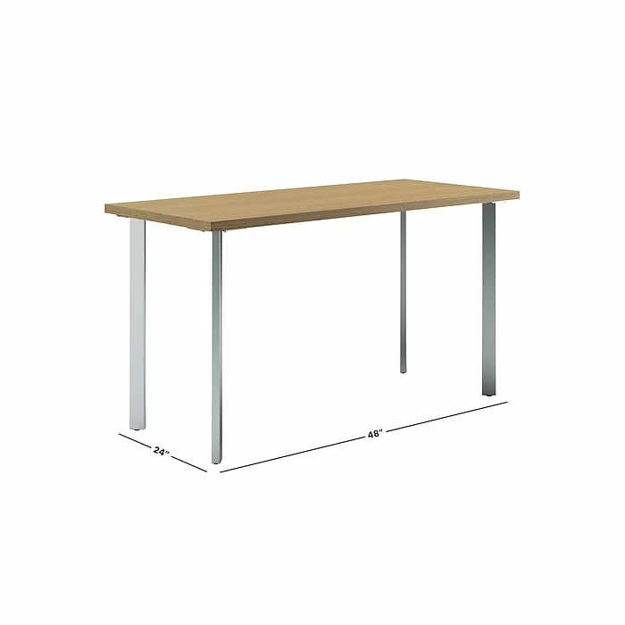 HON Coze 48"W Desk, Natural Recon And Silver (HONRPL2448N1P6) - Image 2
