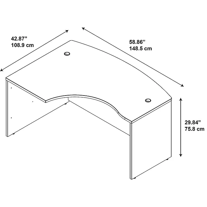 Bush Business Furniture Westfield 60W X 43D Left Handed L Bow Desk, Mocha Cherry (WC12933) - Image 4
