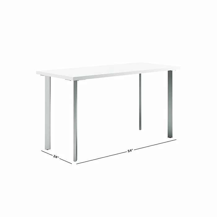 HON Coze 54"W Desk, Designer White And Silver (HONRPL2454DWP6) - Image 2
