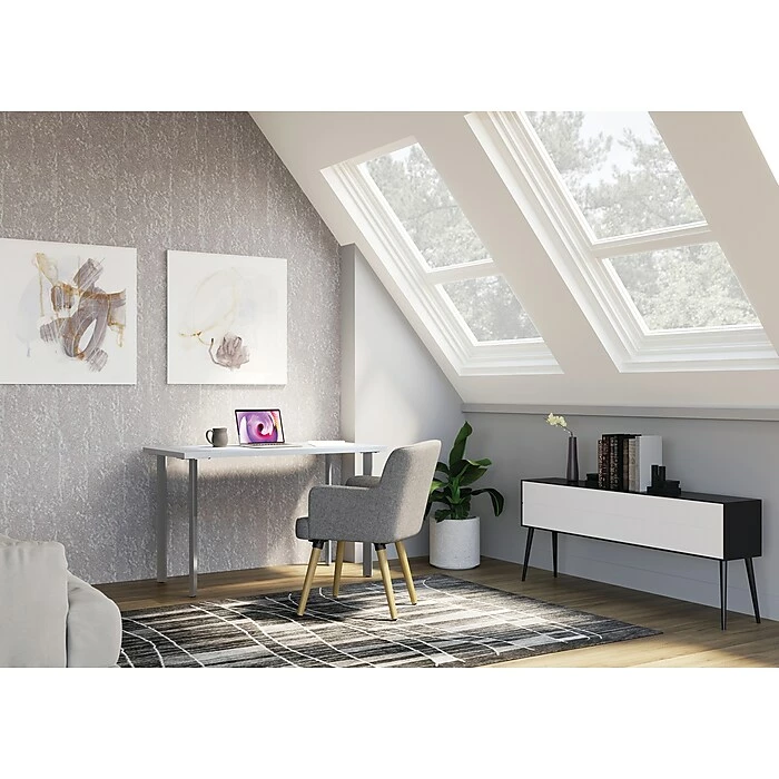 HON Coze 54"W Desk, Designer White And Silver (HONRPL2454DWP6) - Image 4