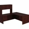 HON 10500 Series L-Shaped Office Desk W/ Hutch, Mahogany, 72"W