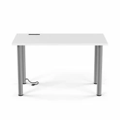 Union & Scale™ Essentials 48" Powered Computer And Writing Desk, White (UN56969)
