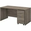 Bush Business Furniture Studio C 60" W Computer Desk With Mobile File Cabinet Bundle, Modern Hickory (STC014MHSU)