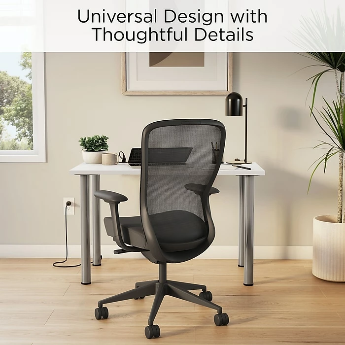 Union & Scale™ Essentials 48" Powered Computer And Writing Desk, White (UN56969) - Image 2