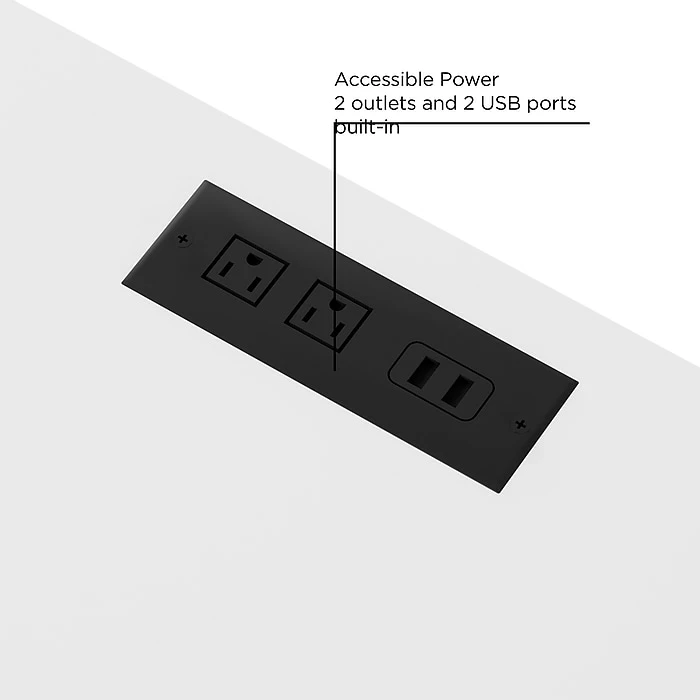 Union & Scale™ Essentials 48" Powered Computer And Writing Desk, White (UN56969) - Image 4