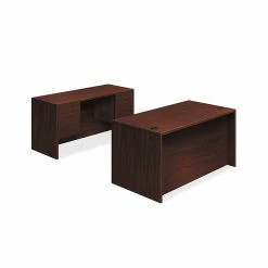 HON 10500 Series Double Pedestal Desk / Credenza, 60"W X 98"D, Mahogany Finish (HON105DC3P6098N)