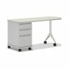HON SmartLink 60" D-Shape Value Teacher Station Desk, Silver Mesh/Platinum (HLTV2460T-3.B9.K.T1)