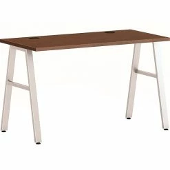 HON Mod 48" Table Desk, Slate Teak (HLPL4824LS1ALEGSLV)