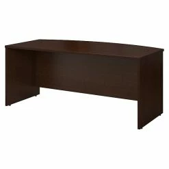 Bush Business Furniture Westfield 72W X 36D Bow Front Desk, Mocha Cherry (WC12946)