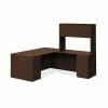 HON 10500 Series L-Workstation, Stack-On Storage, Full Pedestals, 72"W X 84"D, Mocha (HON105LLSO7236M)