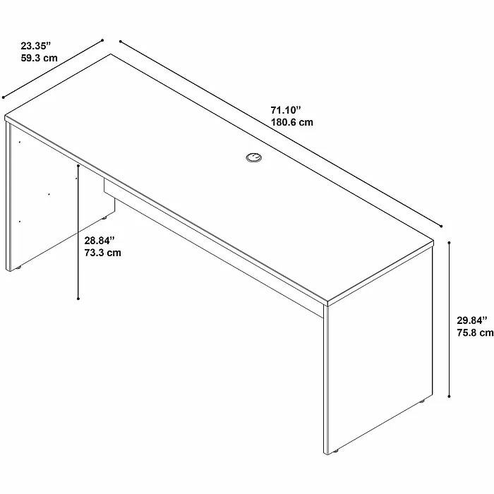 Bush Business Furniture Westfield 72W X 24D Credenza Desk, Natural Cherry (WC72426) - Image 4