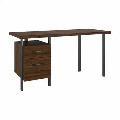 Bush Furniture Architect 60" Writing Desk With Drawers, Modern Walnut (ACD160MW-03)