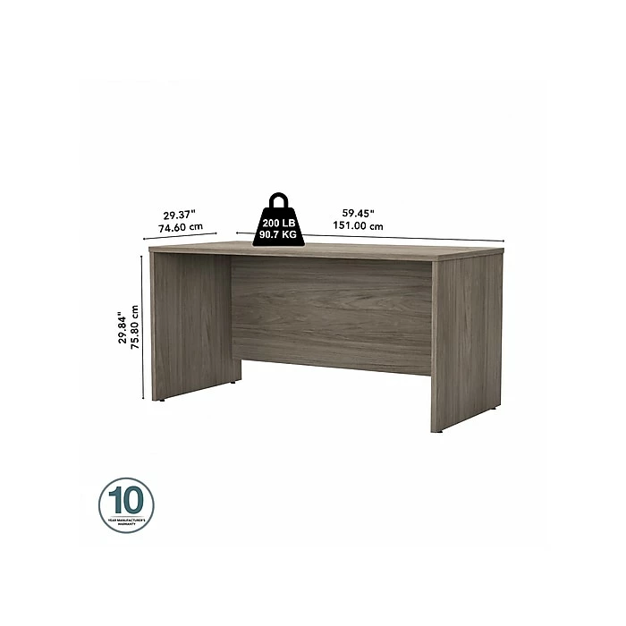 Bush Business Furniture Studio C 60"W Computer Desk, Modern Hickory (SCD260MH) - Image 4