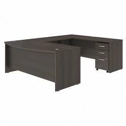 Bush Business Furniture Studio C 72W X 36D U Shaped Desk With Mobile File Cabinet, Storm Gray (STC004SGSU)