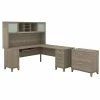 Bush Furniture Somerset 72W L Shaped Desk With Hutch And Lateral File Cabinet, Ash Gray (SET009AG)
