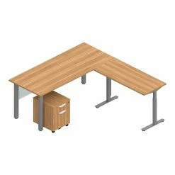 Offices To Go Superior Laminate 71" L-Shaped Desk, Autumn Walnut (TDOTG21-AWL)