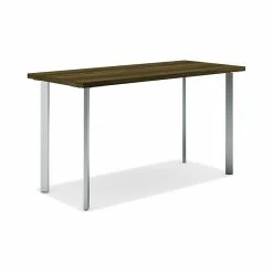 HON Coze 54"W Desk, Florence Walnut And Silver (HONRPL2454FWP6)