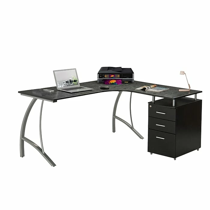 Techni Mobili Modern L-Shaped Computer Desk With File Cabinet, Espresso (RTA-4804L-ES) - Image 3